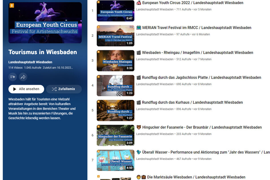 Ansicht der Playlist